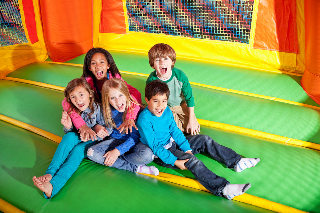 Children in bounce house