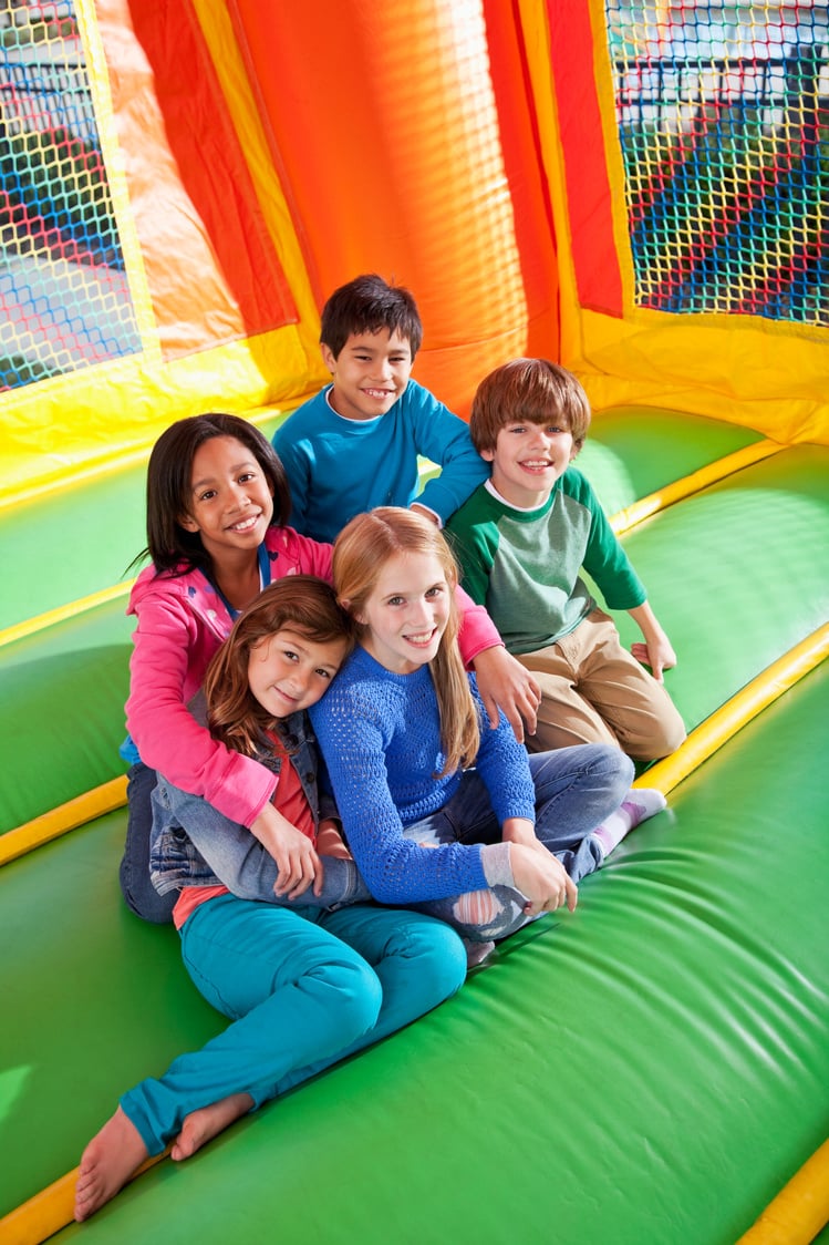 Children in bounce house